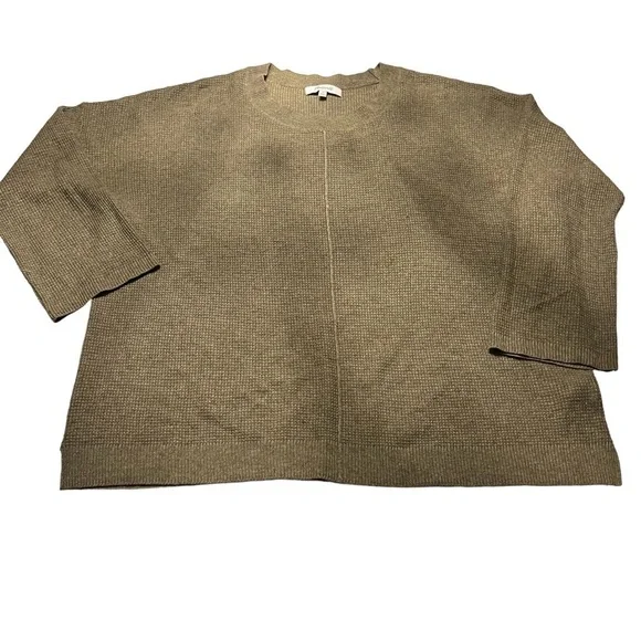 MADEWELL Ex-Boyfriend 3/4 Sleeve Thermal Waffle Knit Top in Army Green Size XS - Picture 3 of 7